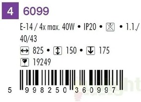 Lustra, Plafonier cu 4 spoturi, Logan 6099 RX