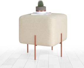 Taburet COPPER 58, stofa clasica crem, 40x40x42 cm