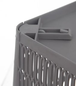 Coș de plastic stivuibil Orion NESTA, 38 x 33 x12,7 cm, gri, L