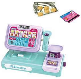 Casa de marcat de jucarie, albastru-mov