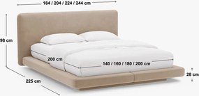 Pat matrimonial maro deschis tapițat 160x200 cm Linea – Micadoni