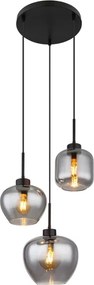 Globo 15549-3SH - Lampă suspendată pe cablu, finisaj mat, 3xE27/40W/230V, neagră