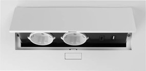 Priză încorporabilă în blat GTV, 2 prize Schuko, USB A + C, alb, 265 x130 mm Aluminiu/ plastic, Alb, L:265 mm; l:130 mm; H:110 mm