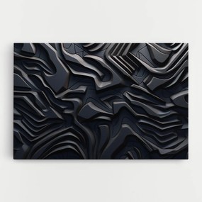 Tablou Canvas, 70x100cm, Dormitor si Living, Abstracte, Iluzii optice, Black 3d Lines