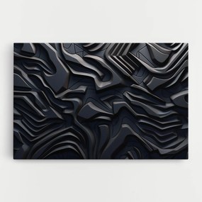 Tablou Canvas, 90x140cm, Dormitor si Living, Abstracte, Iluzii optice, Black 3d Lines