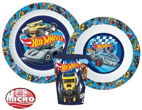Hot Wheels Blue Fire set de tacâmuri, set de plastic micro, cu pahar de 260 ml