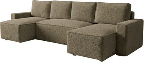 Canapea extensibila in forma de U SMART BOUCLE, bej inchis, 303x143 cm