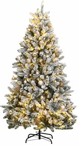 vidaXL Brad Crăciun artificial articulat cu 300 LED-uri/globuri 180 cm