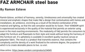 Set de 4 Scaune moderne cu brate de exterior / interior design premium FAZ INOX LEGS ARMCHAIR 54045 Vondom