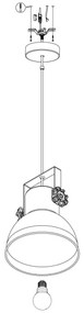 Eglo 49619 - Lustră pe cablu BARNSTAPLE 1xE27/40W/230V