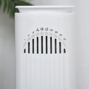 HOMCOM Ventilator Turn cu 3 Moduri și 3 Viteze cu Cronometru 10h, Ventilator de Podea ABS cu Telecomandă, Ø22x77 cm, Alb | Aosom Romania