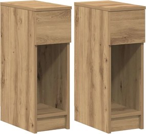 vidaXL Noptiere cu sertar 2 buc Stejar artizanal 20x36x60 cm