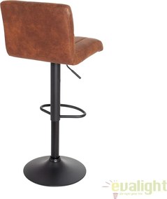 Set de 2 scaune de bar cu tapiterie din microfibra Portland maro vintage A-38456 VC