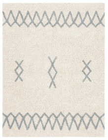 Covor albastru/crem lavabil/țesut manual din bumbac 120x160 cm Atlas Natural – Lorena Canals