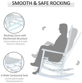 Outsunny Scaun balansoar gradina , Fotoliu din lemn Impermeabil pentru terasa, Lemn, 69x86x115 cm, Alb