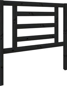vidaXL Tăblie de pat, negru, 96x4x100 cm, lemn masiv de pin