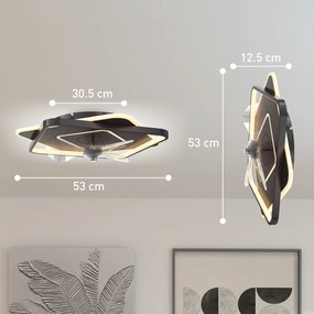 HOMCOM Ventilator de tavan cu lumină și telecomandă, ventilator LED de tavan cu 6 viteze, 3 temperaturi de culoare | Aosom Romania