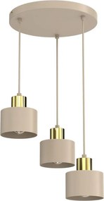 Lustră suspendată pe cablu PARKLA, 3 x E27, max. 15 W, 230 V, bej/auriu