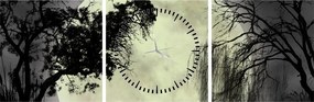 Tablou - Lună plină deasupra apei (cu ceas) (90x30 cm)