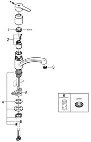 Baterie pentru chiuvetă GROHE BAUECO 31680000, crom lucios