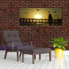 Tablou - Plimbare pe plajă (120x50 cm)