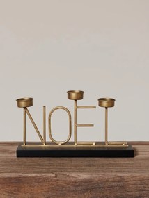 Suport pentru 3 lumanari, din metal, Noel