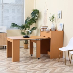 HOMCOM Masă de Sufragerie Pliabilă și Extensibilă, Design Modern pentru Spații Mici, Bucătărie, Finisaj Natural | Aosom Romania