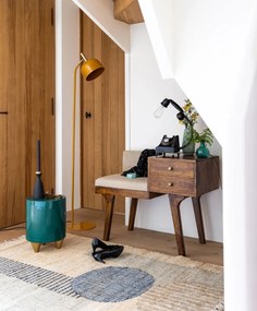 Bancheta din lemn de mango si in, cu 2 sertare, Hallway