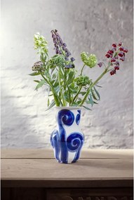 Vază albastră din gresie pictată manual Tulle – Kähler Design