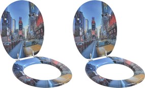 vidaXL Capac de toaletă cu închidere lentă 2 pcs Gri 44 x 38 cm