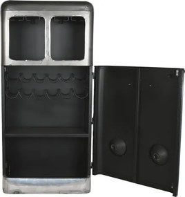 Bar din metal cu suport pentru sticle și pahare, 71x43x152 cm, „Blue Van”