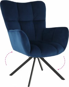 Scaun de design, ţesătură albastră, KOMODO