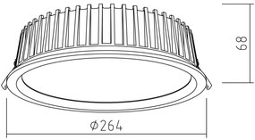 Corp de iluminat LED încastrat RONDO LED/18W/230V 3000K d. 26 cm lemn masiv pin APLED