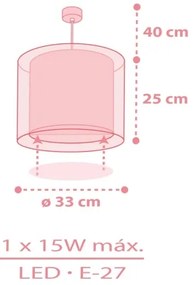 Dalber 41572S - Lustră pentru copii BABY TEDDY 1xE27/15W/230V roz