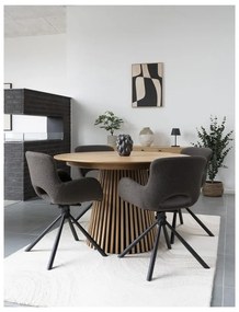 Masă de dining rotundă extensibilă cu blat cu aspect de lemn de stejar ø 120 cm Osaka – House Nordic