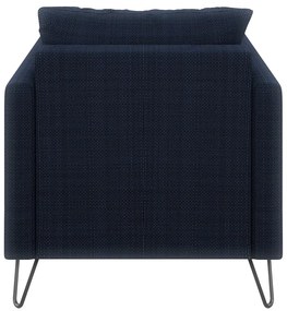 Fotoliu albastru închis cu tapițerie din chenille Freya – Ropez