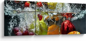 Tablou - Fructe (cu ceas) (90x30 cm)