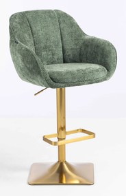 HR2055KW Scaun Verde Salvie Grid Premium cu Bază Aurie