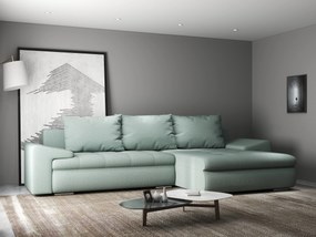 Colțar extensibil dumonde cu ladă de depozitare si sezut confortabil din spuma high-density, Leonardo Enjoy Mint 260x185 cm II