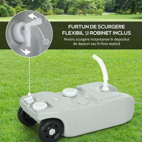 Rezervor Outsunny 40L Camping Robinet Roți | Aosom Romania