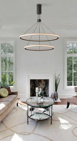 Lustra LED suspendata design modern DIEGO 60+40 3000K DIMM BK