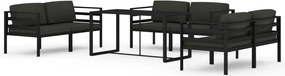 vidaXL Set mobilier de grădină cu perne, 7 piese, antracit, aluminiu