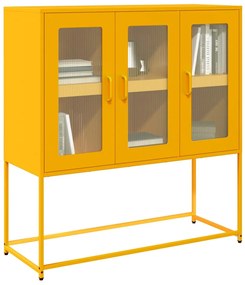vidaXL Dulap, galben muștar, 100,5x39x107 cm, oțel laminat la rece