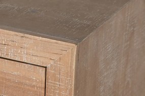 Comodă cu multe sertare, rustică, din lemn de pin, natur, cu 16 sertare, tăblițe negre și mânere metalice, 92,5 x 110 x 40 cm, „Archive”