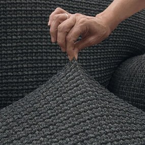 Nueva Textura Huse super elastice RUBINIA antracit colţar (l. 340 - 540 cm)