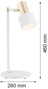 Lampă de masă Argon 4256 DORIA 1xE27/15W/230V albă/alămie
