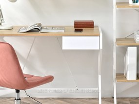 Masă PC Desiguo (stejar + alb). 1109744