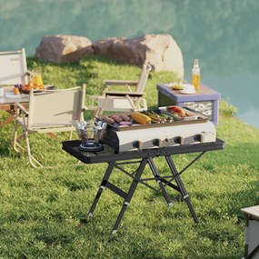 Outsunny Masă de camping reglabilă în înălțime, pliabilă, cu plasă metalică, din aluminiu | Aosom Romania