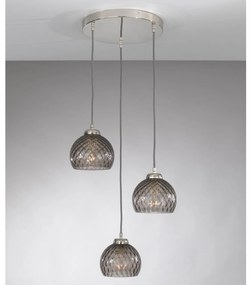 Lustra moderna cu 3 pendule design italian 10003 fumuriu