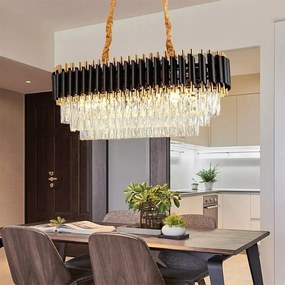 Candelabru Cristal Elit's Esn 800-300, Negru cu Auriu